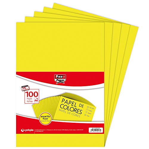 Fixo Paper 65009261 Packung mit 100 Blatt, fluoreszierend, A4, 75 g von Fixo