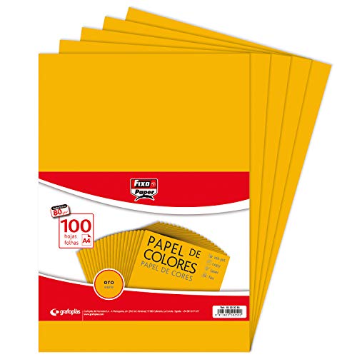 Fixo Paper 65009265 Packung mit 100 Blatt à 80 g, Papier, gold, A4, stück von Fixo