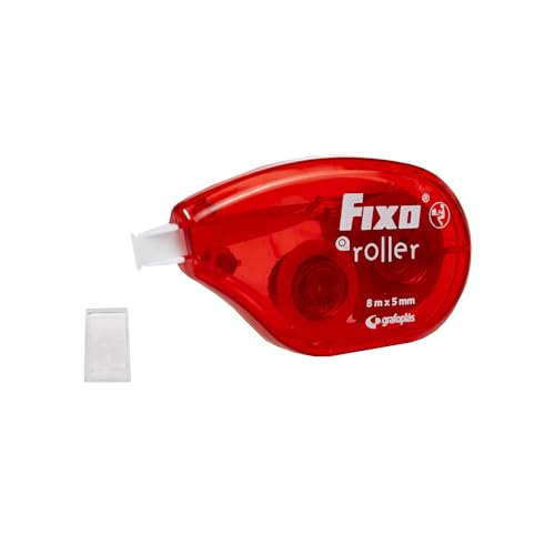 Fixo Roller | Korrekturband für Stifte | 5 mm x 8 m | sofort trocknend | ergonomisches Design | Schulmaterial von Fixo