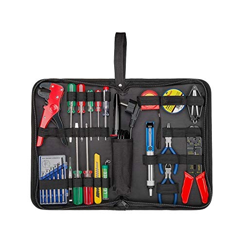 Goobay 45243 Lötset Lötkolben 30W Entlötpumpe Lötzinn Lötfett / Werkzeugkoffer Schraubendreher Zange Crimpen Phasenprüfer / Tasche 20-teilig Goobay 45243 Lötset Lötkolben 30W Entlötpumpe Lötzinn Lötfett / Werkzeugkoffer Schraubendreher Zange Crimpen Phasenprüfer / Tasche 20-teilig von Fixpoint