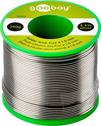 Goobay 51123 Lötzinn bleifrei ø 1mm Lötdraht mit Flussmittel, 3.5 % Silber & 0.7 % Kupfer, 217 °C Schmelzpunkt, Löt Zinn bleifreies Löten, 250g Goobay 51123 Lötzinn bleifrei ø 1mm Lötdraht mit Flussmittel, 3.5 % Silber & 0.7 % Kupfer, 217 °C Schmelzpunkt, Löt Zinn bleifreies Löten, 250g von goobay