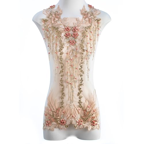 FixrWre Perlen-Blumen-Applikation, bestickte Flicken, handgefertigt, Nähwerkzeug für DIY-Ausschnitt, Mieder, Hochzeit, Brautkleid, Ballkleid, Aprikose, Größe L FixrWre Perlen-Blumen-Applikation, bestickte Flicken, handgefertigt, Nähwerkzeug für DIY-Ausschnitt, Mieder, Hochzeit, Brautkleid, Ballkleid, Aprikose, Größe L von FixrWre
