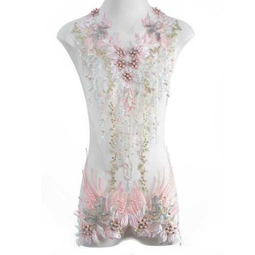 FixrWre Perlen-Blumen-Applikation, bestickte Flicken, handgefertigtes Nähwerkzeug für selbstgemachte Ausschnitte, Mieder, Hochzeit, Brautkleid, Ballkleid, Rosa, Größe L FixrWre Perlen-Blumen-Applikation, bestickte Flicken, handgefertigtes Nähwerkzeug für selbstgemachte Ausschnitte, Mieder, Hochzeit, Brautkleid, Ballkleid, Rosa, Größe L von FixrWre