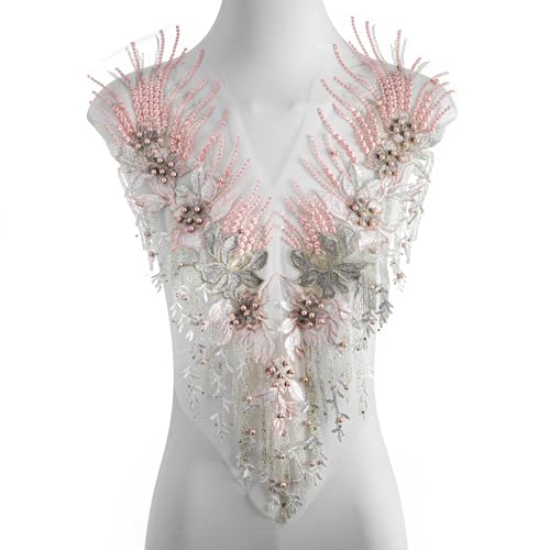 FixrWre Perlen-Blumen-Applikation, bestickte Flicken, handgefertigtes Nähwerkzeug für selbstgemachte Ausschnitte, Mieder, Hochzeit, Brautkleid, Ballkleid, Rosa, Größe S FixrWre Perlen-Blumen-Applikation, bestickte Flicken, handgefertigtes Nähwerkzeug für selbstgemachte Ausschnitte, Mieder, Hochzeit, Brautkleid, Ballkleid, Rosa, Größe S von FixrWre