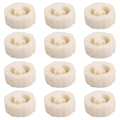 Fizdoqg 12 Stück Natur Luffa Schwamm Seifenkissen - 2,2 cm Stärke, 4-6cm Seifenablage, Seifenschale, Seifenunterlage für Dusche, Bad, Küche, Arbeitsplatte von Fizdoqg