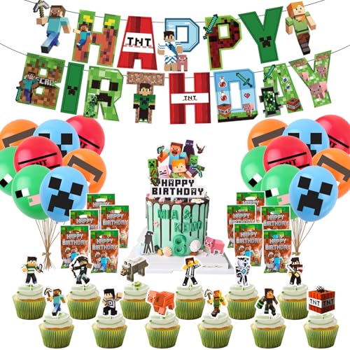 Fizdoqg Geburtstagsdeko Kinder Set Gaming Kindergeburtstag Deko Geburtstag Deko Junge Enthält Happy Birthday Banner Luftballons Tortenaufleger Geschenktüten für 3 4 5 6 7 8 9 10 Jahre Fizdoqg Geburtstagsdeko Kinder Set Gaming Kindergeburtstag Deko Geburtstag Deko Junge Enthält Happy Birthday Banner Luftballons Tortenaufleger Geschenktüten für 3 4 5 6 7 8 9 10 Jahre von Fizdoqg