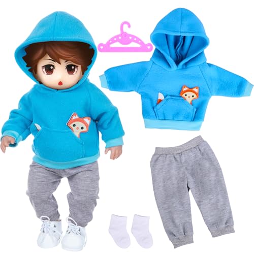 Fizdoqg Puppenkleidung 35-45 cm Baby Puppe Kleidung Puppenkleider Set, Kleidung Outfits für Baby Puppen mit Weiße Socken und Kleiderbügel für Kinder Geschenke Mädchen (Blau) Fizdoqg Puppenkleidung 35-45 cm Baby Puppe Kleidung Puppenkleider Set, Kleidung Outfits für Baby Puppen mit Weiße Socken und Kleiderbügel für Kinder Geschenke Mädchen (Blau) von Fizdoqg