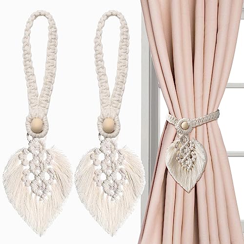 Fizdoqg Vorhang Raffhalter 2 Stück Raffhalter für Vorhänge Natürlicher Gardinenhalter Raffhalter für Gardinen Handgefertigt Vorhang Halter für Haus Dekoration, Weiß Fizdoqg Vorhang Raffhalter 2 Stück Raffhalter für Vorhänge Natürlicher Gardinenhalter Raffhalter für Gardinen Handgefertigt Vorhang Halter für Haus Dekoration, Weiß von Fizdoqg