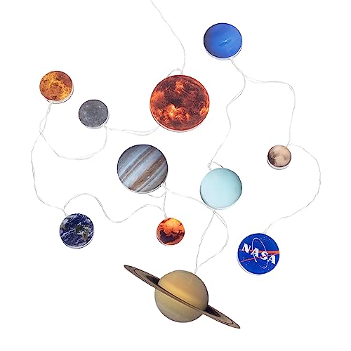 Fizz Creations NASA Inspired Solar System String Lights Includes 9 Planets and Iconic NASA Logo on 2.0 m Cable Battery Powered NASA Space Inspired Merchandise from von Fizz Creations