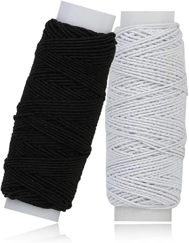 Elastisches Garn zum Nähen, 30 m, hohe Elastizität zum Smoken, Manschetten, Taillenbänder, langlebig und einfach zu verwenden, 2 Stück von Fizzix