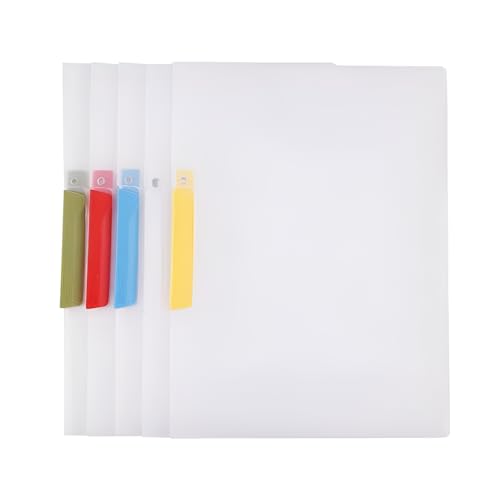 Fkereg Transparente Berichtsmappen mit Schwingclip, verschiedene Farben, Lebenslauf-Portfolio-Ordner für A4- und Briefgröße, Projekt-Präsentationsmappe für Bürodokumente, 5 Stück Fkereg Transparente Berichtsmappen mit Schwingclip, verschiedene Farben, Lebenslauf-Portfolio-Ordner für A4- und Briefgröße, Projekt-Präsentationsmappe für Bürodokumente, 5 Stück von Fkereg