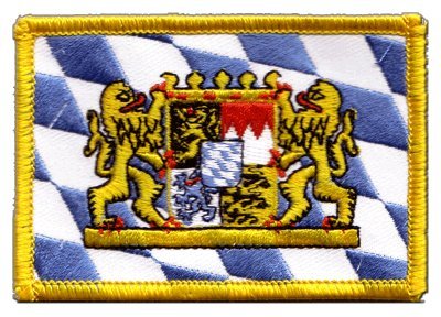 Aufnäher Patch Flagge Deutschland Bayern mit Löwe - 8 x 6 cm von Digni