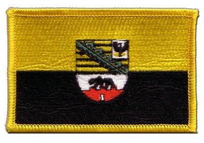 Aufnäher Patch Flagge Deutschland Sachsen-Anhalt - 8 x 6 cm von Flaggenfritze