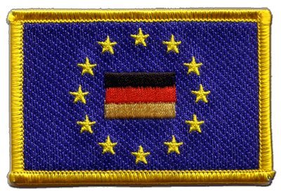 Aufnäher Patch Flagge Europäische Union EU mit Deutschland - 8 x 6 cm von Flaggenfritze