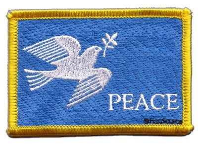 Aufnäher Patch Flagge Friedenstaube - 8 x 6 cm von Digni