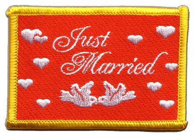 Aufnäher Patch Flagge Just Married - 8 x 6 cm von Digni