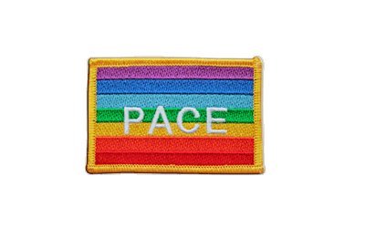 Aufnäher Patch Flagge Regenbogen mit PACE - 8 x 6 cm von Flaggenfritze