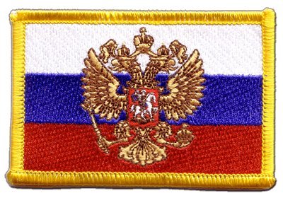 Aufnäher Patch Flagge Russland mit Wappen - 8 x 6 cm von Flaggenfritze