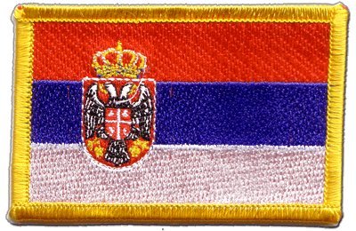 Aufnäher Patch Flagge Serbien mit Wappen - 8 x 6 cm von Flaggenfritze