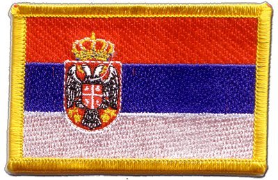 Aufnäher Patch Flagge Serbien mit Wappen - 8 x 6 cm von Digni