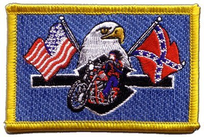 Aufnäher Patch Flagge USA Highway Hero Biker - 8 x 6 cm von Flaggenfritze