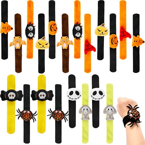 20 Stück Halloween Kürbis Geist Spinne Fledermaus Stofftier Slap Armbänder Niedliche Tiere Handgelenk Schlag Band Handgelenk Spielzeug für Halloween Party Favors, 10 Stile 20 Stück Halloween Kürbis Geist Spinne Fledermaus Stofftier Slap Armbänder Niedliche Tiere Handgelenk Schlag Band Handgelenk Spielzeug für Halloween Party Favors, 10 Stile von Flahard