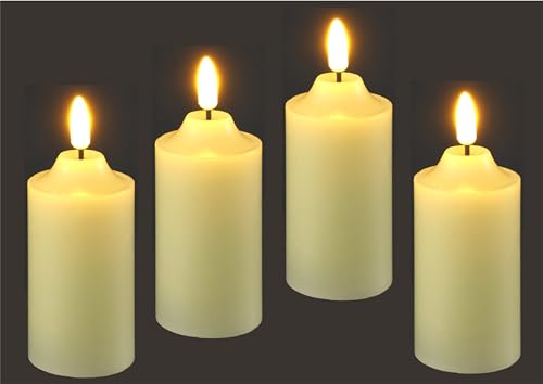 Flair Flower LED Kerzen Echtwachs 4er Set elektrische Kerze LED-Kerze Warmweiß Stimmungslicht Lichter Dekoration Stumpenkerze große Adventskerzen Adventskranz Kranz romantisch Valentinstag, 10cm Flair Flower LED Kerzen Echtwachs 4er Set elektrische Kerze LED-Kerze Warmweiß Stimmungslicht Lichter Dekoration Stumpenkerze große Adventskerzen Adventskranz Kranz romantisch Valentinstag, 10cm von Flair Flower
