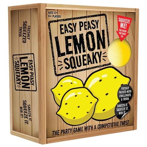 Easy Peasy Zitronen-Quietschspiel, ideales Familien-Brettspiel für Kinder und Erwachsene, 4+ Spieler, einfach und schnell zu spielen, einzigartige Mischung aus Trivia, geistigen und körperlichen Easy Peasy Zitronen-Quietschspiel, ideales Familien-Brettspiel für Kinder und Erwachsene, 4+ Spieler, einfach und schnell zu spielen, einzigartige Mischung aus Trivia, geistigen und körperlichen von Flair