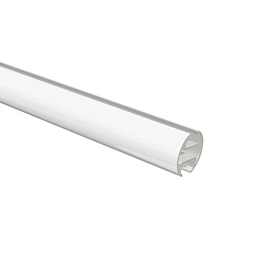 Flairdeco Innenlaufprofil / Innenlaufstange 20 mm Ø, Aluminium, Weiß 200 cm von Flairdeco