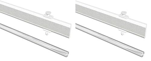Flairdeco Paneelwagen mit Klettband, kürzbar, Aluminium, Weiß, 70 cm (Packung mit 2) von Flairdeco