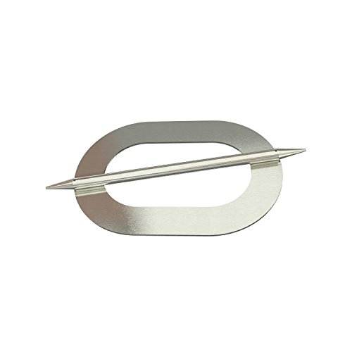 Flairdeco Raffspange mit Splint Modell Oval, Metall, Edelstahl-Optik von Flairdeco