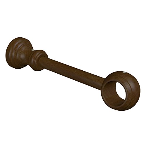 Flairdeco Träger für 28 mm Ø Gardinenstange, 1-läufig, Holz, Nussbaum lackiert von Flairdeco