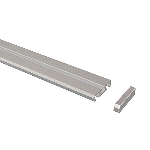 Flairdeco Vorhangschiene 1-/2-läufig Wendeprofil, Aluminium, Silbergrau, 120 cm von Flairdeco