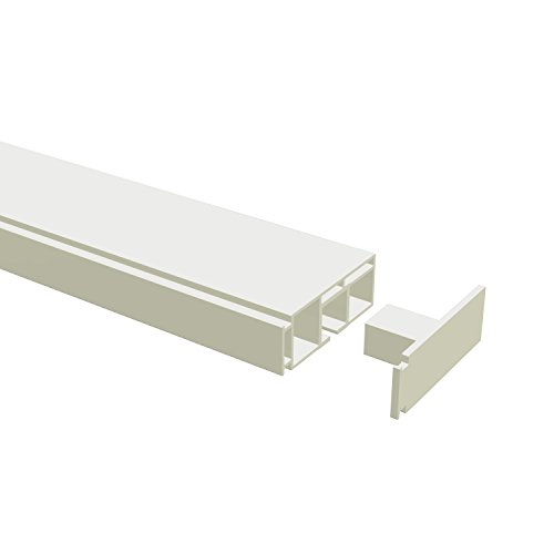 Flairdeco Vorhangschiene 1-läufig Hohlkammerprofil, Plastik, Weiß, 180 cm von Flairdeco