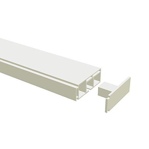 Flairdeco Vorhangschiene 1-läufig Hohlkammerprofil, Plastik, Weiß, 300 cm (geteilt in 2x150 cm) von Flairdeco