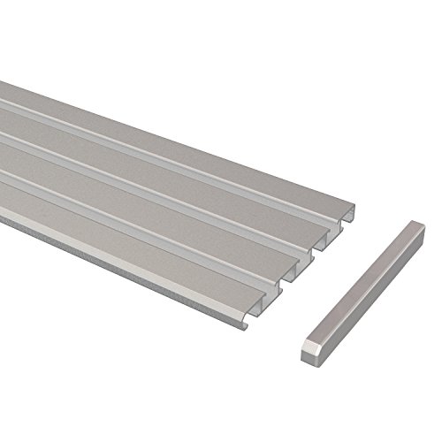 Flairdeco Vorhangschiene 3-/4-läufig Wendeprofil, Aluminium, Silbergrau, 100 cm von Flairdeco