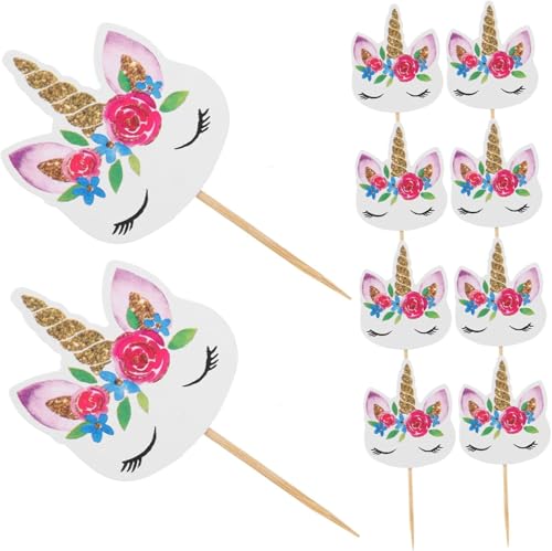 Flairs New York Party Requisiten Dekorationen Cupcake Toppers (Dreamy Unicorns, 24 Stück Cupcake Toppers) von Flairs New York