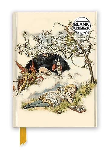 Premium Notizbuch Blank DIN A5: Alice im Wunderland – Schlafende Alice: Unser hochwertiges Blankbook mit festem, künstlerisch geprägtem Einband (Premium Notizbuch DIN A 5 mit Magnetverschluss) von Flame Tree Gift