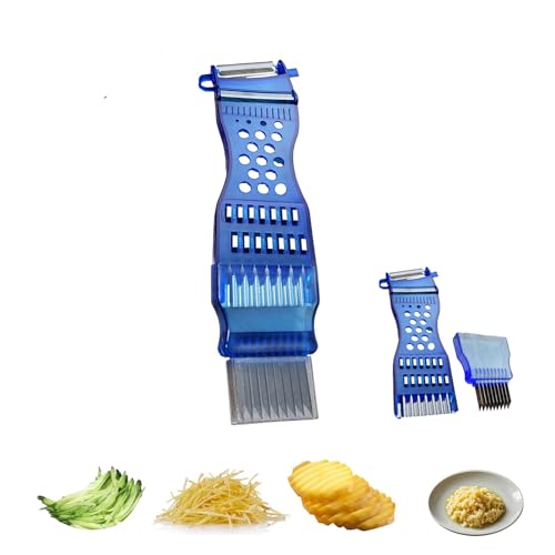 Gemüsefriseur, 6 in 1 Gemüseschäler, Multifunktionale Sparschäler Einfaches Raspeln/Schneiden/Schälen, Gemüse Friseur, Schäler Gemüse Mühelos Schälen, Julienneschneider für Obst und Gemüse (Blau x 1) Gemüsefriseur, 6 in 1 Gemüseschäler, Multifunktionale Sparschäler Einfaches Raspeln/Schneiden/Schälen, Gemüse Friseur, Schäler Gemüse Mühelos Schälen, Julienneschneider für Obst und Gemüse (Blau x 1) von Flanliy