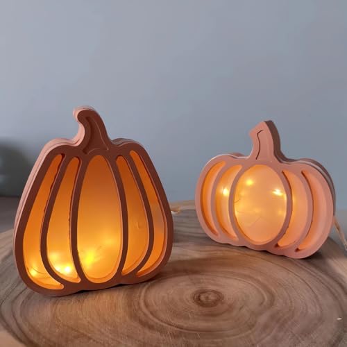 Silikonformen Gießformen Halloween Kürbis, 4PCS Gießformen Silikon Herbst Kürbis, Silikon Gießform Kürbis, Silikonform Herbst, Gipsformen zum Gießen für DIY Kürbis Deko, Herbstdeko (C) von Flanliy