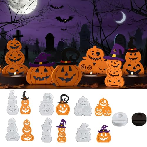 Silikonformen Gießformen Halloween Kürbis, 7er Set Silikonform Kürbis Kerzenhalter, Gießformen Silikon Halloween, Silikon Gießform Kürbis, Gipsformen zum Gießen für DIY Helloween Kürbis Deko (A) Silikonformen Gießformen Halloween Kürbis, 7er Set Silikonform Kürbis Kerzenhalter, Gießformen Silikon Halloween, Silikon Gießform Kürbis, Gipsformen zum Gießen für DIY Helloween Kürbis Deko (A) von Flanliy