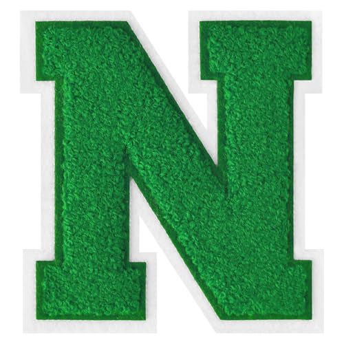 FlashMind Varsity Letter Patches zum Aufbügeln, Chenille, Buchstabenaufnäher für Kleidung, Letterman, Jacken, Hoodies, Hemden, Jeans, 11,4 cm, Grün FlashMind Varsity Letter Patches zum Aufbügeln, Chenille, Buchstabenaufnäher für Kleidung, Letterman, Jacken, Hoodies, Hemden, Jeans, 11,4 cm, Grün von FlashMind