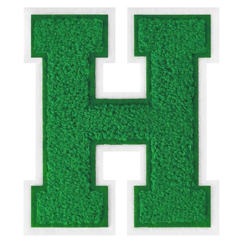FlashMind Varsity Letter Patches zum Aufbügeln, Chenille, Buchstabenaufnäher für Kleidung, Letterman, Jacken, Hoodies, Hemden, Jeans, 11,4 cm, Grün FlashMind Varsity Letter Patches zum Aufbügeln, Chenille, Buchstabenaufnäher für Kleidung, Letterman, Jacken, Hoodies, Hemden, Jeans, 11,4 cm, Grün von FlashMind