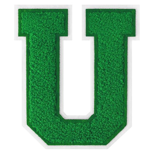 FlashMind Varsity Letter Patches zum Aufbügeln, Chenille, Buchstabenaufnäher für Kleidung, Letterman, Jacken, Hoodies, Hemden, Jeans, 11,4 cm, Grün FlashMind Varsity Letter Patches zum Aufbügeln, Chenille, Buchstabenaufnäher für Kleidung, Letterman, Jacken, Hoodies, Hemden, Jeans, 11,4 cm, Grün von FlashMind
