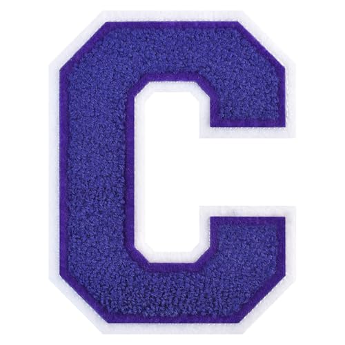 FlashMind Varsity Letter Patches zum Aufbügeln, Chenille, Buchstabenaufnäher für Kleidung, Letterman, Jacken, Hoodies, Hemden, Jeans, 11,4 cm, Violett FlashMind Varsity Letter Patches zum Aufbügeln, Chenille, Buchstabenaufnäher für Kleidung, Letterman, Jacken, Hoodies, Hemden, Jeans, 11,4 cm, Violett von FlashMind