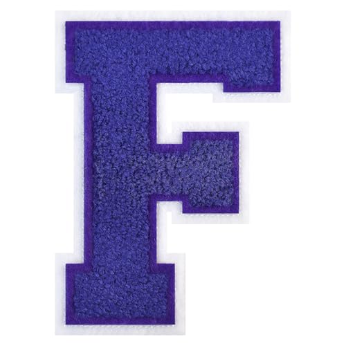 FlashMind Varsity Letter Patches zum Aufbügeln, Chenille, Buchstabenaufnäher für Kleidung, Letterman, Jacken, Hoodies, Hemden, Jeans, 11,4 cm, Violett FlashMind Varsity Letter Patches zum Aufbügeln, Chenille, Buchstabenaufnäher für Kleidung, Letterman, Jacken, Hoodies, Hemden, Jeans, 11,4 cm, Violett von FlashMind