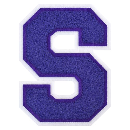 FlashMind Varsity Letter Patches zum Aufbügeln, Chenille, Buchstabenaufnäher für Kleidung, Letterman, Jacken, Hoodies, Hemden, Jeans, Größe S, 11,4 cm, Violett FlashMind Varsity Letter Patches zum Aufbügeln, Chenille, Buchstabenaufnäher für Kleidung, Letterman, Jacken, Hoodies, Hemden, Jeans, Größe S, 11,4 cm, Violett von FlashMind