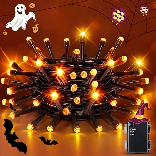 Flaspar Halloween Lichterkette Außen, 5M 50 LED Orange Lichterketten Batterie mit 6h Timer, IP65 Wasserdicht herbst dekoration für Innen Außen, Halloween, Party, Garten Flaspar Halloween Lichterkette Außen, 5M 50 LED Orange Lichterketten Batterie mit 6h Timer, IP65 Wasserdicht herbst dekoration für Innen Außen, Halloween, Party, Garten von Flaspar