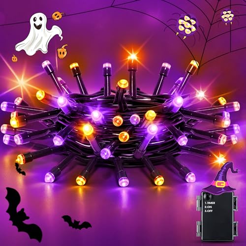 Halloween Deko LED Lichterkette Lila Orange, 2M 20LED Lichterkette Outdoor Batterie mit 6h Timer, IP65 Wasserdicht Lichterketten für Innen Außen Garten Herbst Halloween Party Dekoration Halloween Deko LED Lichterkette Lila Orange, 2M 20LED Lichterkette Outdoor Batterie mit 6h Timer, IP65 Wasserdicht Lichterketten für Innen Außen Garten Herbst Halloween Party Dekoration von Flaspar