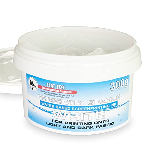 Flat Fox Siebdruck-Tinte auf Wasserbasis (weiß, 300 g) von Flat Fox